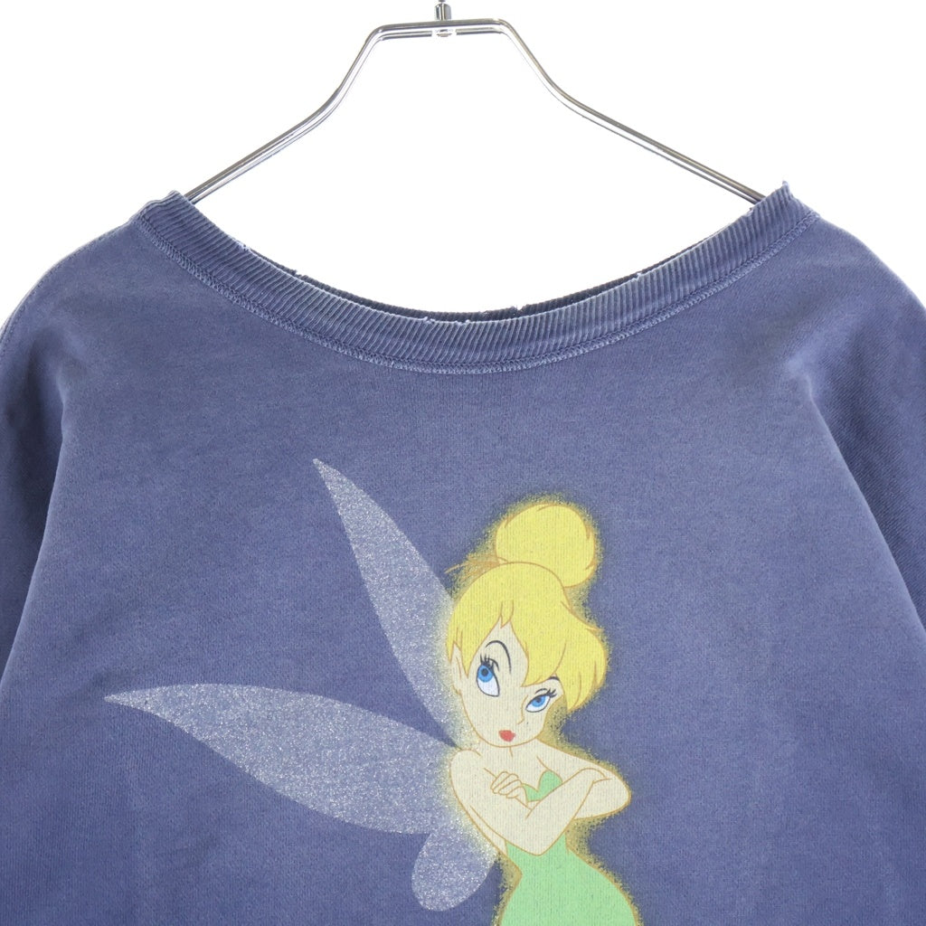 SAINT MICHAEL(セントマイケル) 26SS TINKER BELL DSN_CRW NK SWT ディズニー ティンカー ベル ヴィンテージ加工 スウェット トレーナー ネイビー SM-MK8-0000-C80