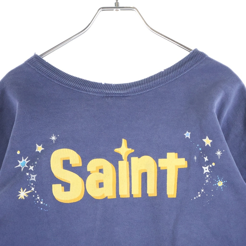SAINT MICHAEL(セントマイケル) 26SS TINKER BELL DSN_CRW NK SWT ディズニー ティンカー ベル ヴィンテージ加工 スウェット トレーナー ネイビー SM-MK8-0000-C80