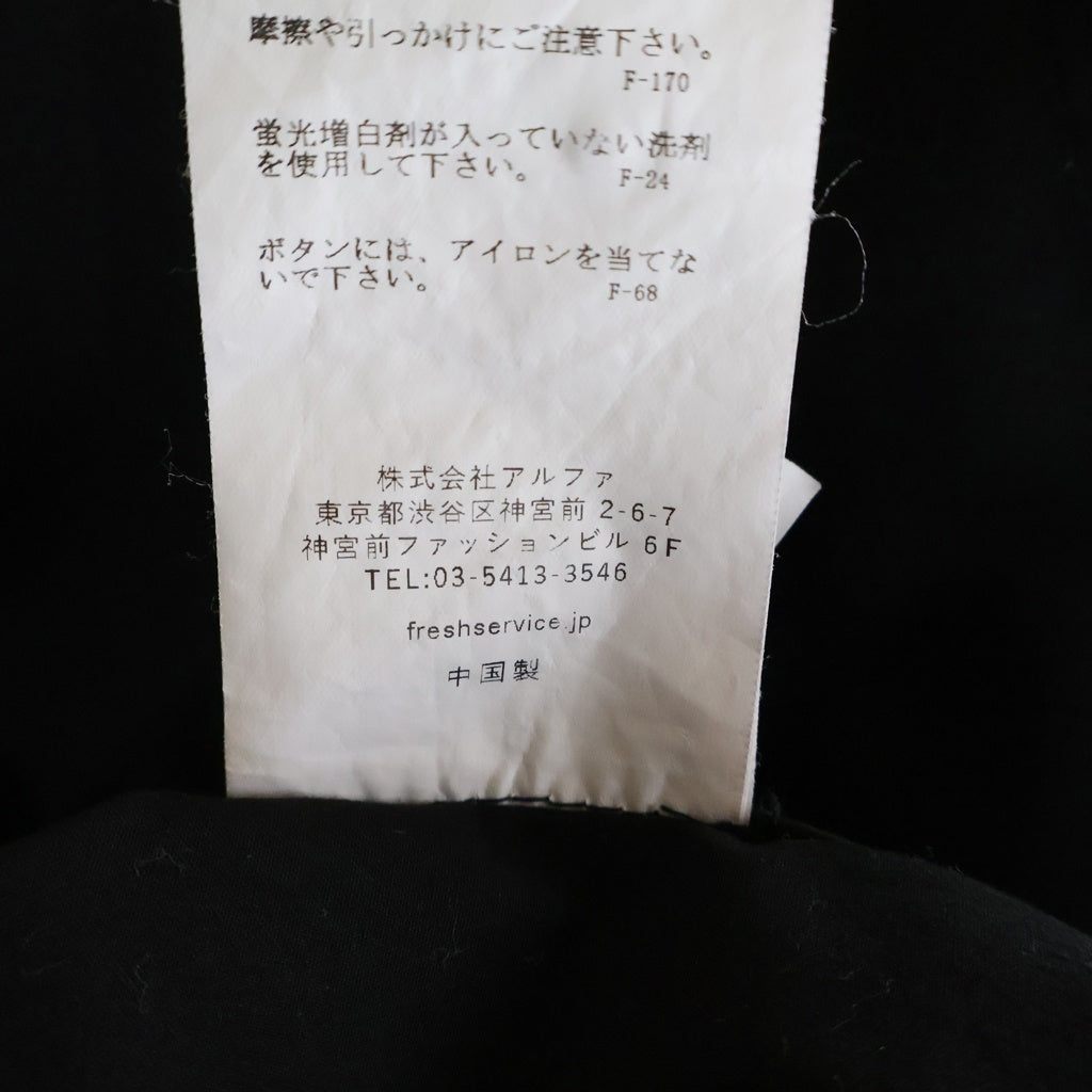 FreshService(フレッシュサービス) SERVICE WORK BAND COLLAR SHIRT バンドカラー 長袖 シャツ ブラック FDS252-50114