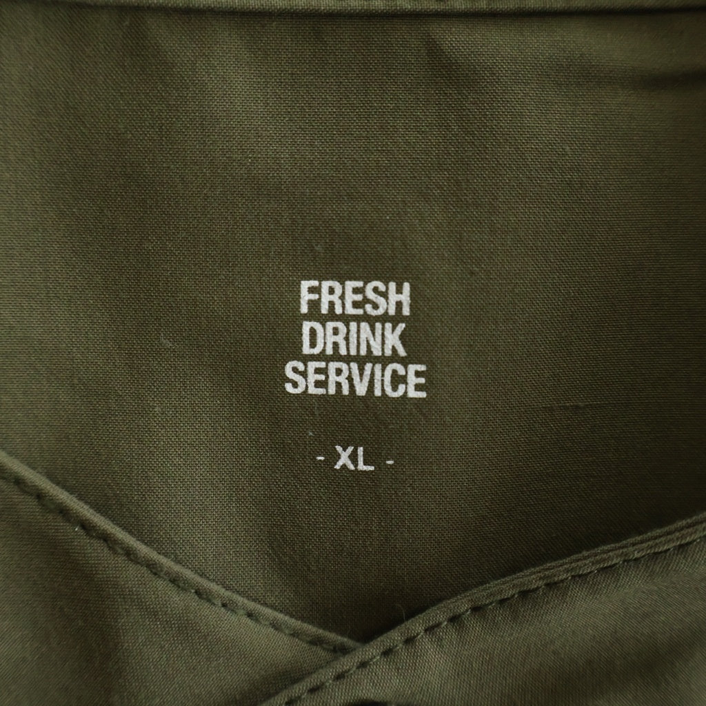 FreshService(フレッシュサービス) SERVICE WORK BAND COLLAR SHIRT バンドカラー 長袖 シャツ カーキ FDS252-50114
