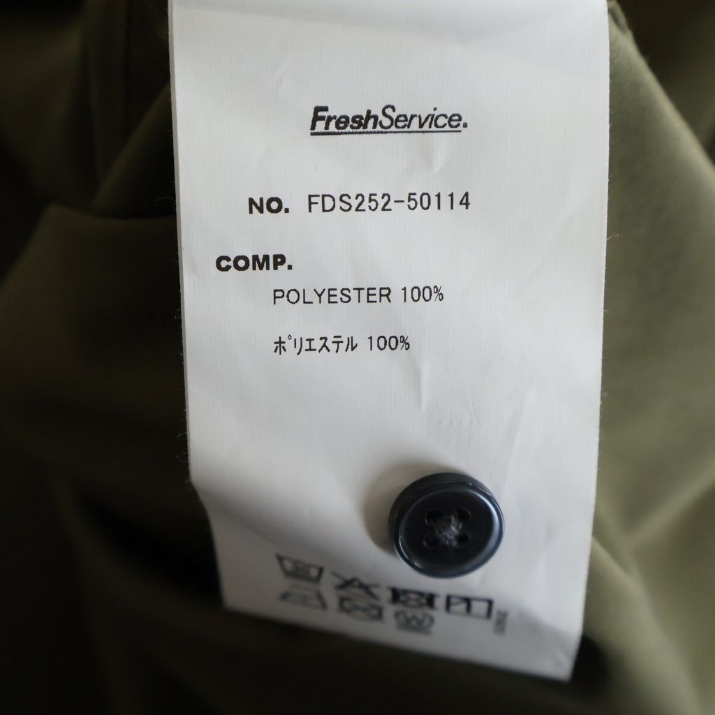 FreshService(フレッシュサービス) SERVICE WORK BAND COLLAR SHIRT バンドカラー 長袖 シャツ カーキ FDS252-50114