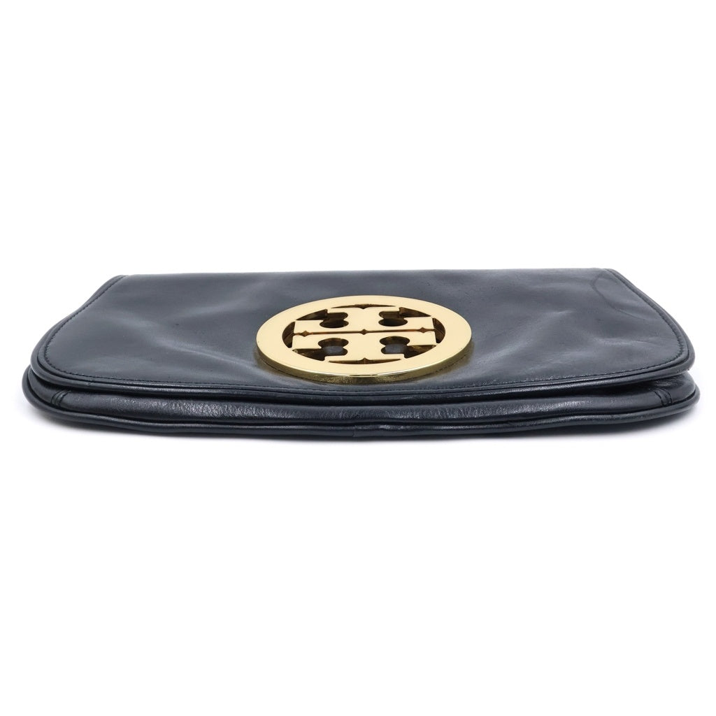 TORY BURCH(トリー バーチ) ロゴ プレート レザー チェーン ショルダー バッグ ブラック レディース