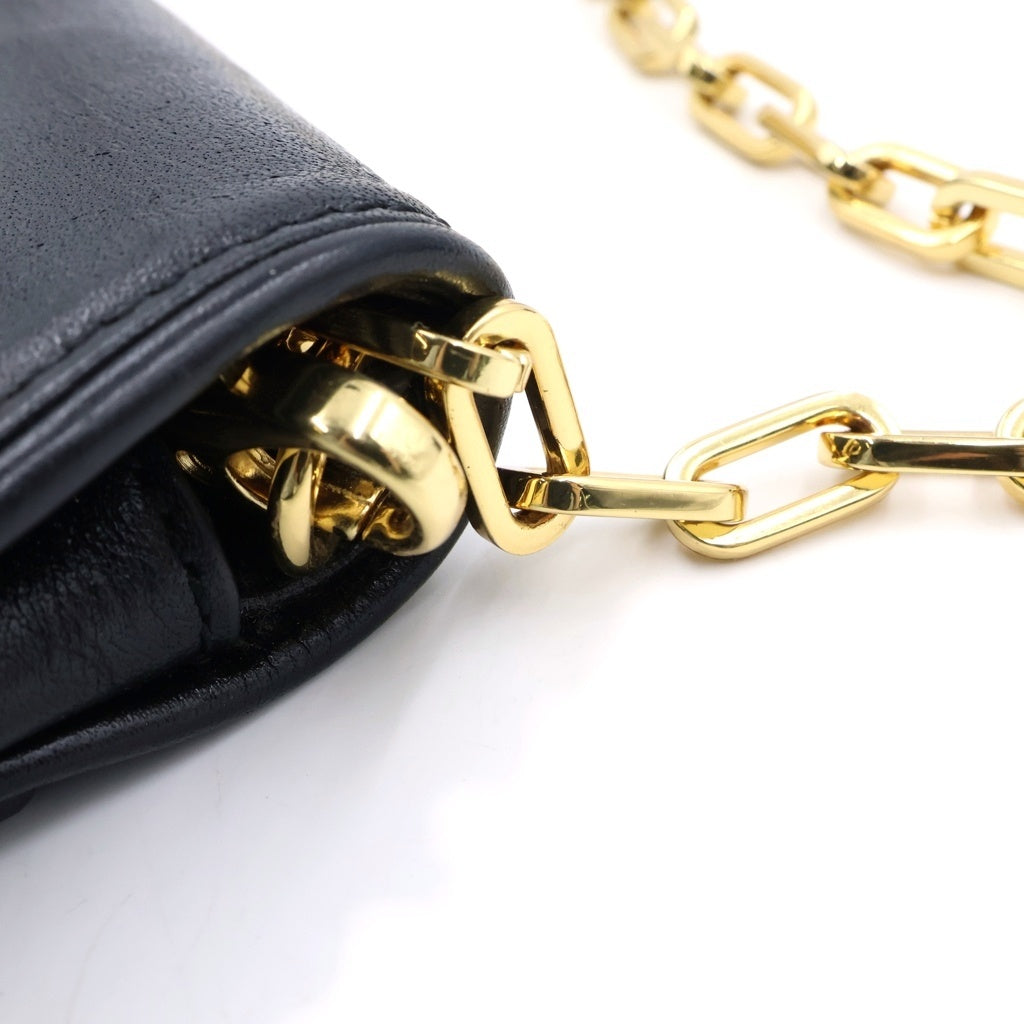 TORY BURCH(トリー バーチ) ロゴ プレート レザー チェーン ショルダー バッグ ブラック レディース