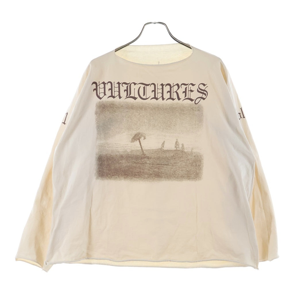 YEEZY(イージー) VULTURES LOng TEE グラフィック ロゴ プリント 長袖 ロングスリーブ Tシャツ ベージュ