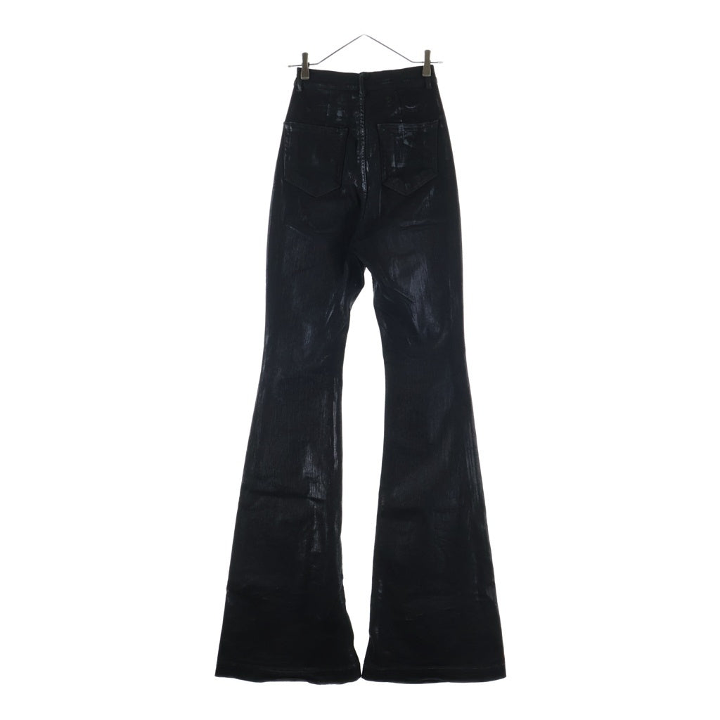 Rick Owens DRKSHDW(リックオウエンス ダークシャドウ) BOLAN BOOTCUT ボランブーツカット コーティング パンツ ブラック レディース DS01C6311-SBF