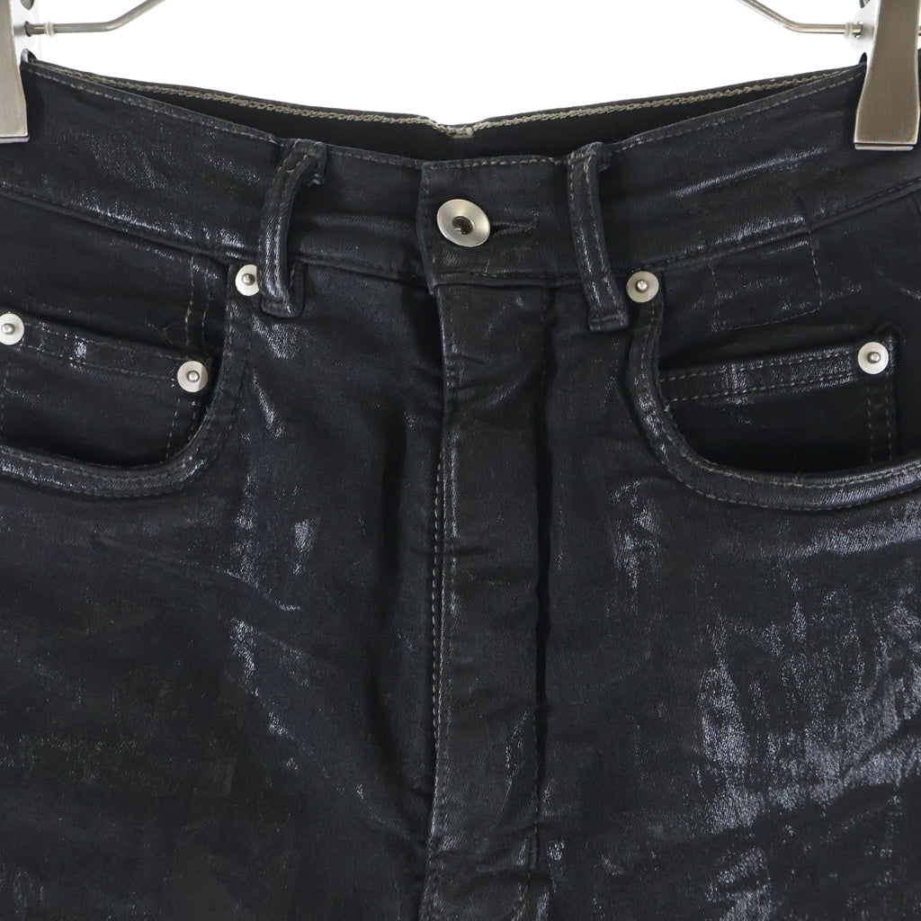 Rick Owens DRKSHDW(リックオウエンス ダークシャドウ) BOLAN BOOTCUT ボランブーツカット コーティング パンツ ブラック レディース DS01C6311-SBF