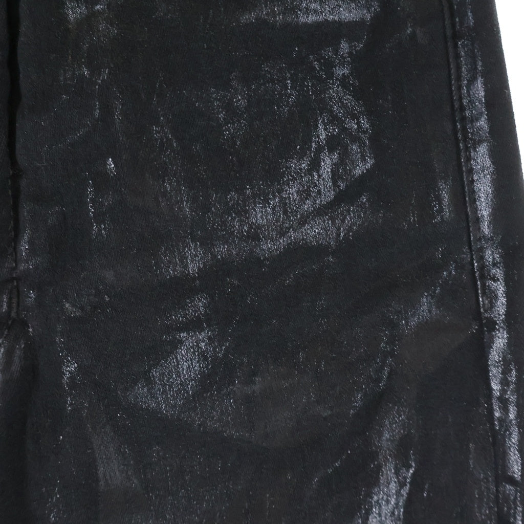 Rick Owens DRKSHDW(リックオウエンス ダークシャドウ) BOLAN BOOTCUT ボランブーツカット コーティング パンツ ブラック レディース DS01C6311-SBF