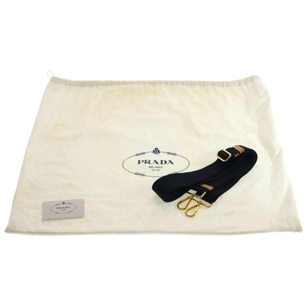 PRADA(プラダ) カナパ キャンパス 2WAY ショルダー トート バッグ オレンジ/ブラック レディース