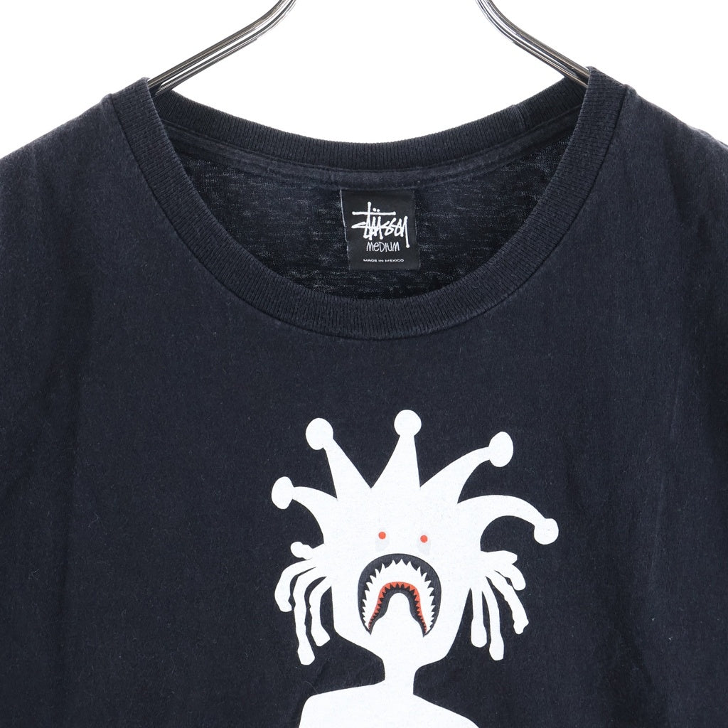 STUSSY(ステューシー) ×A Bathing Ape Sharkman Tee ×アベイジングエイプ シャークマン プリント半袖Tシャツ ブラック