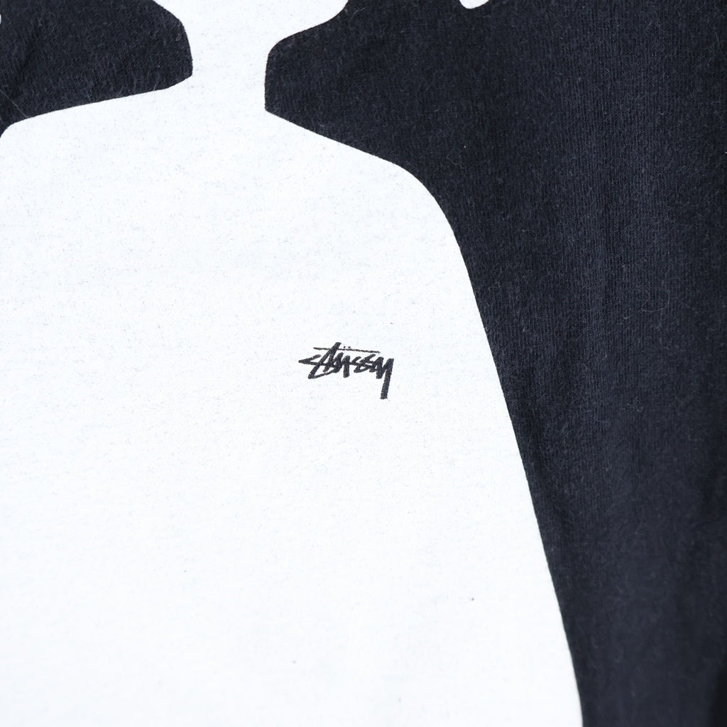 STUSSY(ステューシー) ×A Bathing Ape Sharkman Tee ×アベイジングエイプ シャークマン プリント半袖Tシャツ ブラック