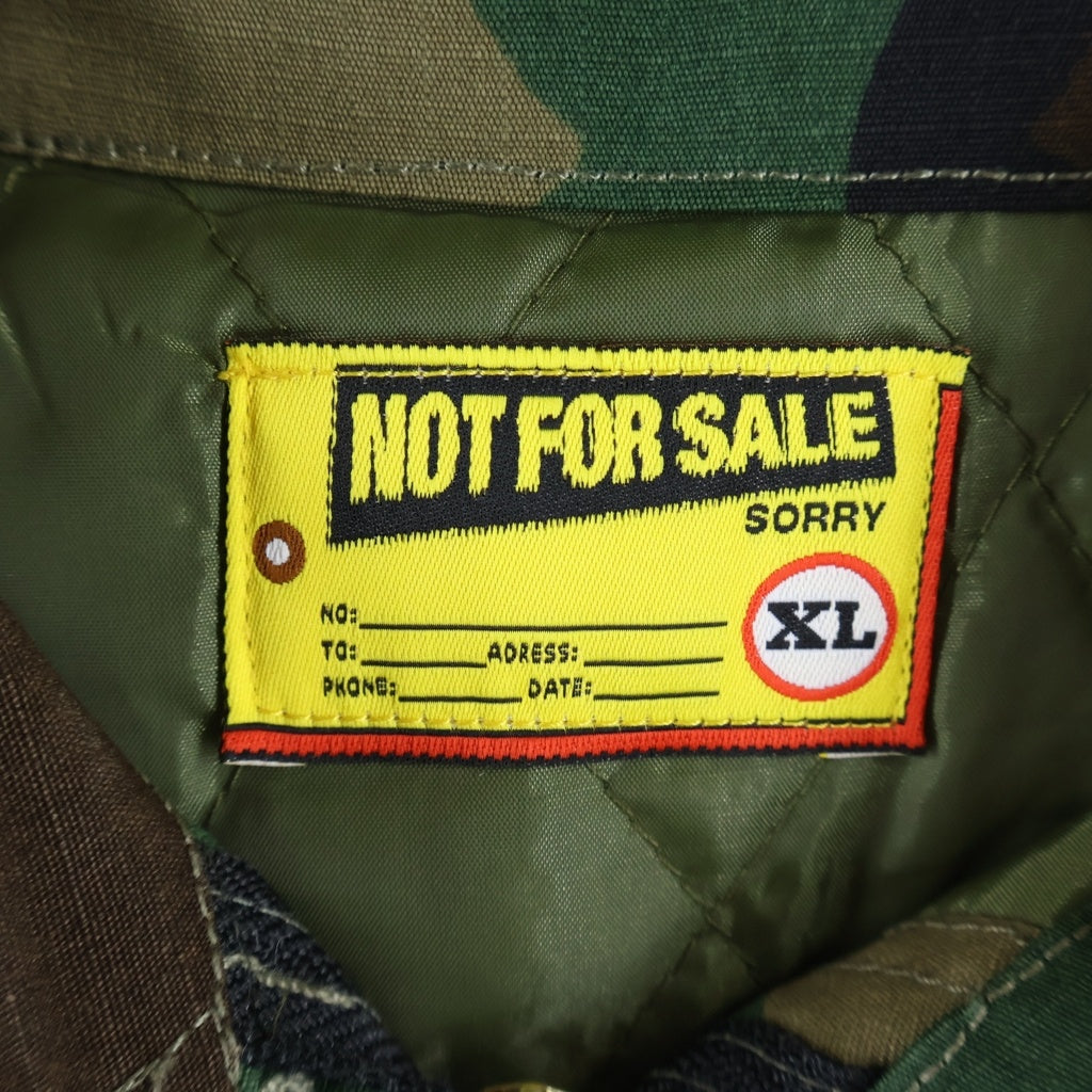 NO BRAND(ノーブランド) NOT FOR SALE ノットフォーセール 9バックポケット ジップアップ カモ ジャケット カーキ