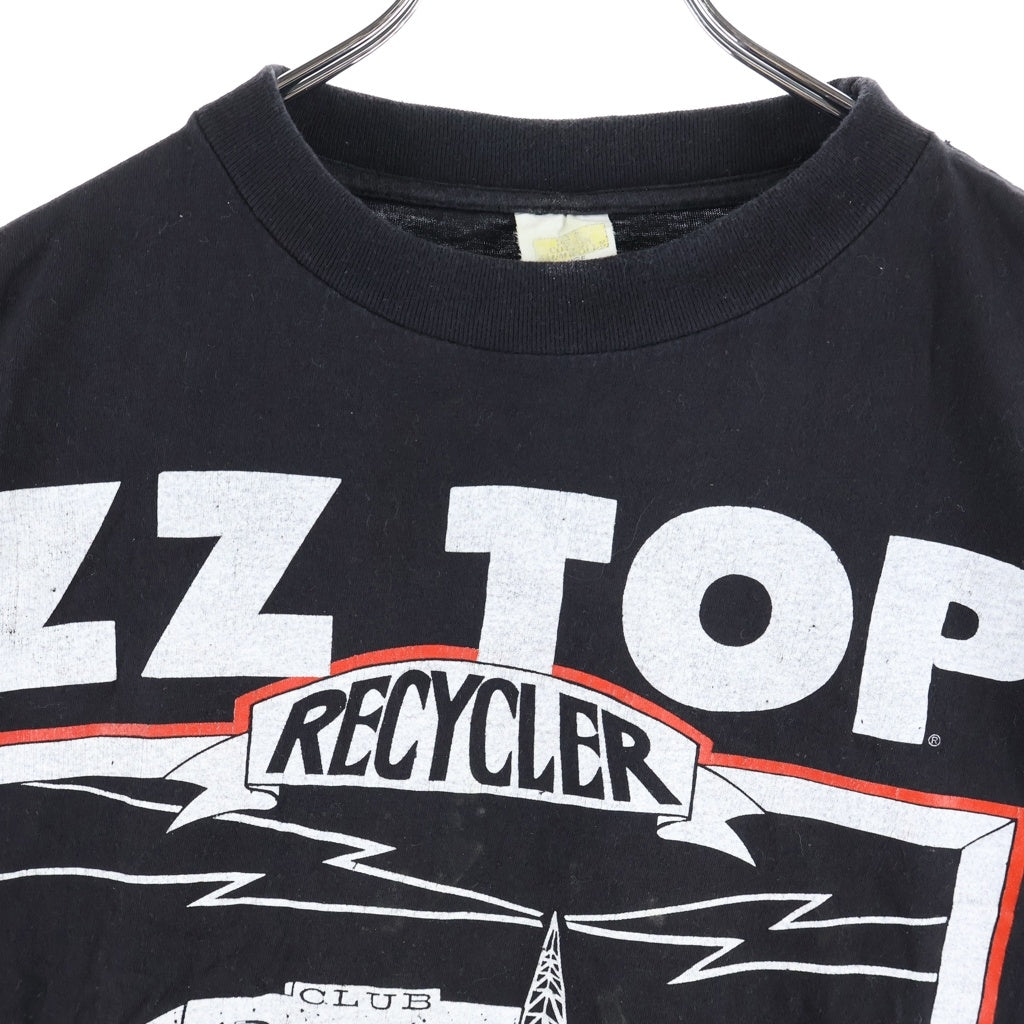 VINTAGE(ヴィンテージ) 90S ZZ TOP Recycler ZZトップ リサイクラー ロゴ プリント 半袖カットソー Tシャツ ブラック