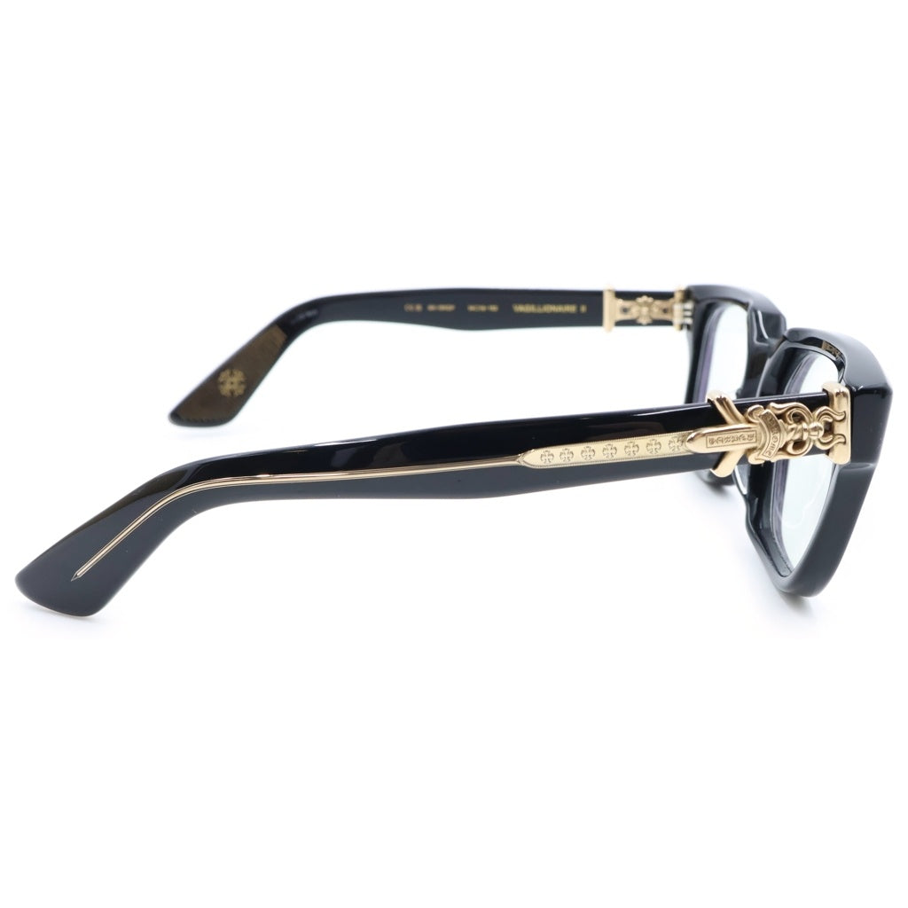 CHROME HEARTS(クロムハーツ) VAGILLIONAIRE2 ダガーテンプル ウェリントン アイウェア 眼鏡 ブラック/ゴールド