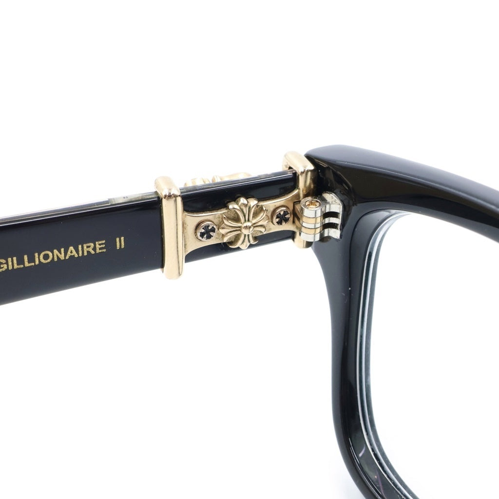 CHROME HEARTS(クロムハーツ) VAGILLIONAIRE2 ダガーテンプル ウェリントン アイウェア 眼鏡 ブラック/ゴールド