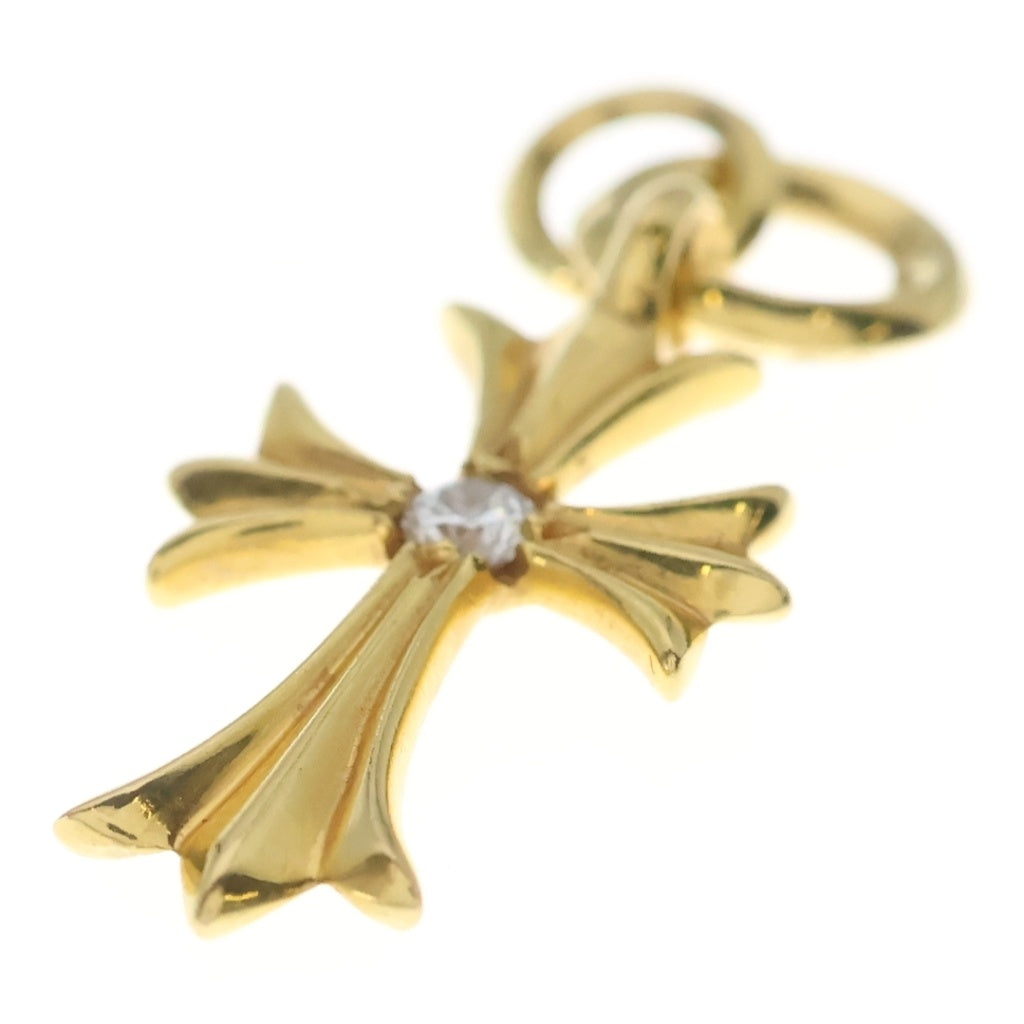 CHROME HEARTS(クロムハーツ) 22K TINY CH CROSS タイニーCHクロス 1ダイヤ ペンダントトップ ゴールド 22金丸カン付き