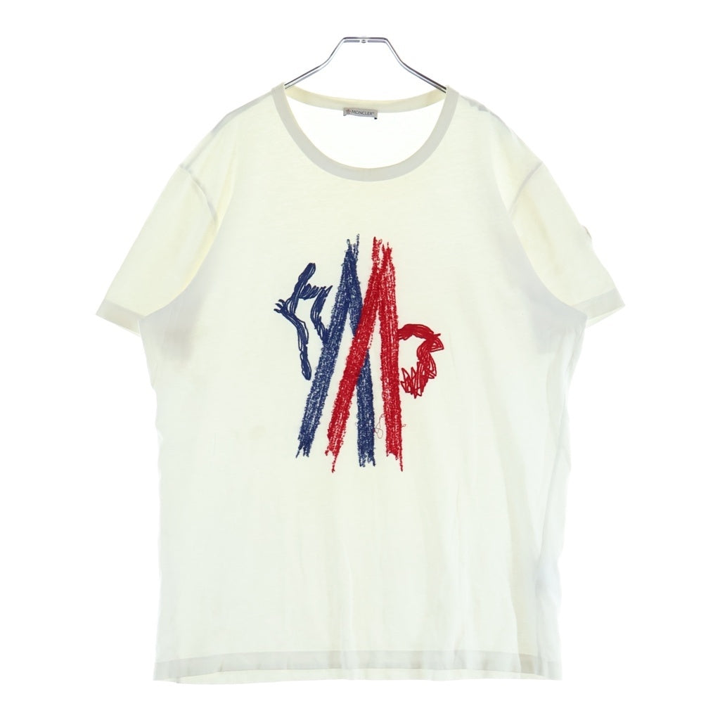 MONCLER(モンクレール) 17SS GRENOBL MAGLIA T-SHIRT マグリア フロントロゴ刺繍 クルーネック半袖Tシャツカットソー ホワイト C10918035050