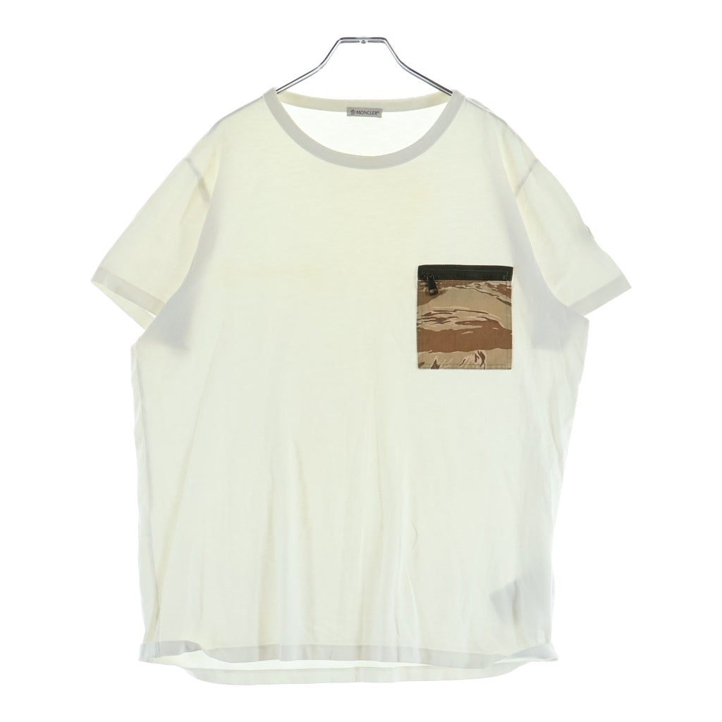 MONCLER(モンクレール) 17SS GRENOBL MAGLIA T-SHIRT マグリア フロント ポケット クルーネック半袖Tシャツカットソー ホワイト C10918035050