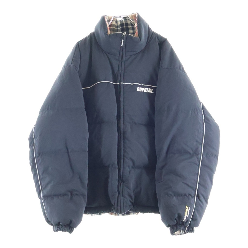 SUPREME(シュプリーム) 24AW Reversible Puffer Jacket リバーシブル 中綿 ロゴ刺繍 ジップアップ ジャケット ブラック