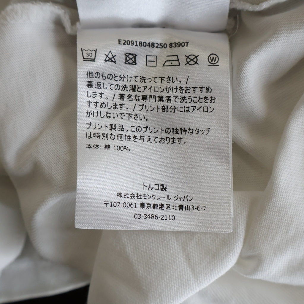 MONCLER(モンクレール) フロントMロゴ プリント半袖Tシャツ カットソー ホワイト E20918048250