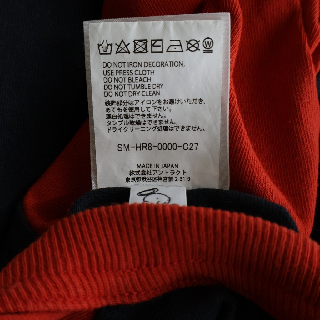 SAINT MICHAEL(セントマイケル) ×LASTMAN SNT NOISE S/S TEE ×ラストマン 両面プリント ラグランスリーブTシャツ カットソー ブラック/レッド SM-HR8-0000-C27