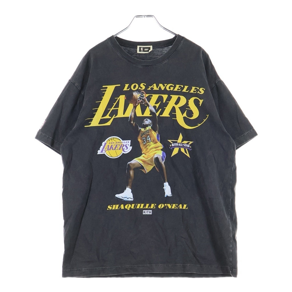 KITH(キス) ×NBA Los Angeles Lakers Shaquile O'Neal Tee ロサンゼルス レイカーズ シャキール オニール 半袖Tシャツ カットソー ブラック 26-073-060-0058-1-0