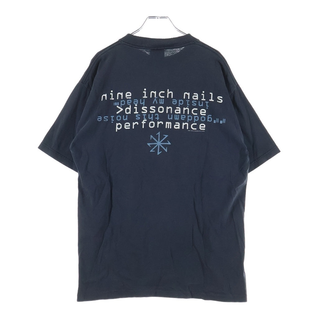 VINTAGE(ヴィンテージ) 00s NINE INCH MAILS dissonance ナインインチネイルズ 両面プリント半袖Tシャツ カットソー ブラック