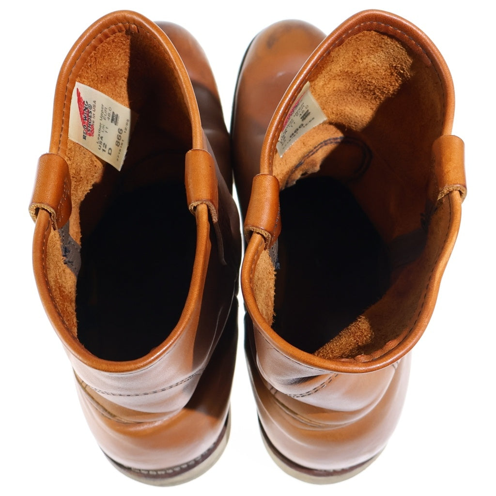 RED WING(レッド ウイング) ペコスブーツ プルオン ウエスタン レザー ハイカット ブーツ ブラウン 866
