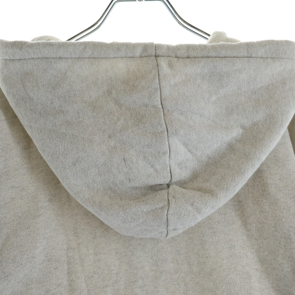 ANCELLM(アンセルム) 23AW ZIP-UP HOODIE ダメージ ラメ 加工 裏地 サーマル ジップアップ フーディー グレー ANC-CT33-GARDEN
