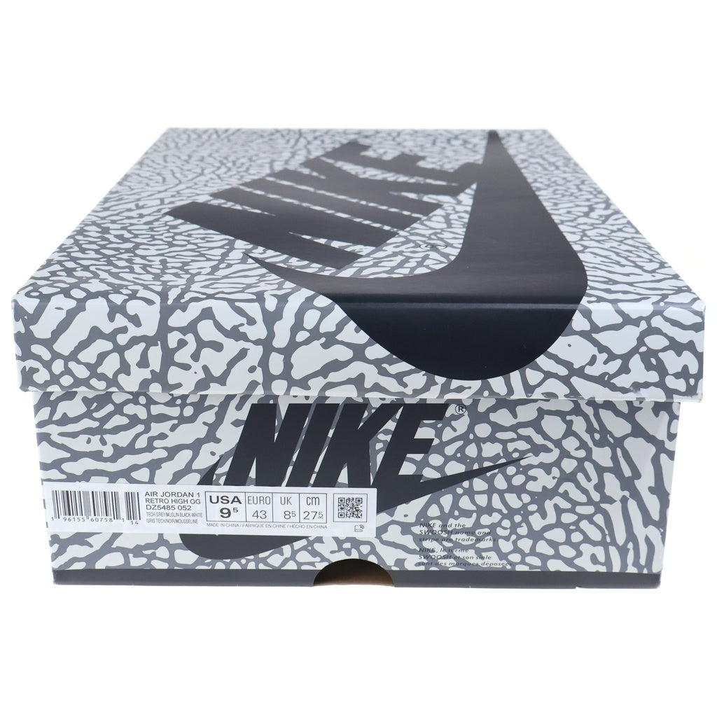 NIKE(ナイキ) AIR JORDAN 1 RETRO HIGH OG WHITE CEMENT ELEPHANT エアジョーダン1 ホワイトセメント ハイカットスニーカー ホワイト/グレー US9.5/27.5cm DZ5485-052