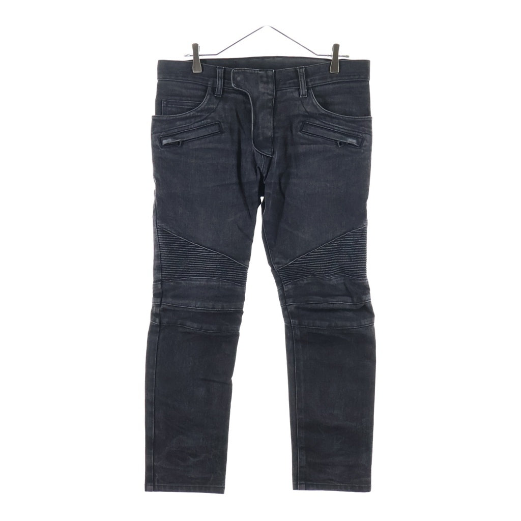 BALMAIN(バルマン) 16AW Stretch Biker Denim Pants ストレッチ バイカーデニムパンツ ブラック POHT551D204