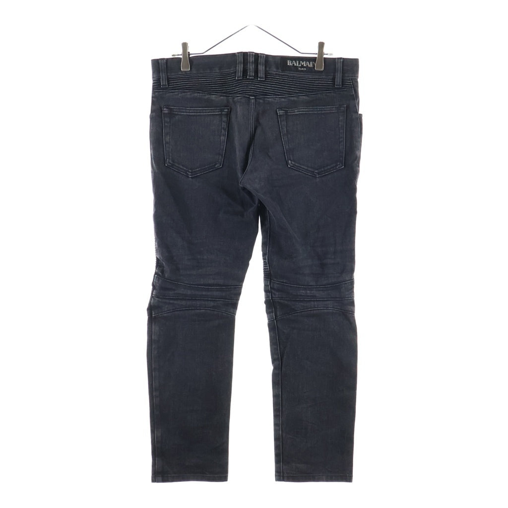 BALMAIN(バルマン) 16AW Stretch Biker Denim Pants ストレッチ バイカーデニムパンツ ブラック POHT551D204