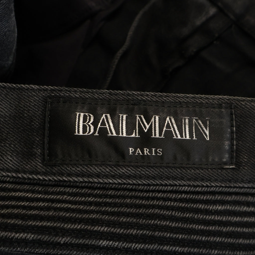 BALMAIN(バルマン) 16AW Stretch Biker Denim Pants ストレッチ バイカーデニムパンツ ブラック POHT551D204