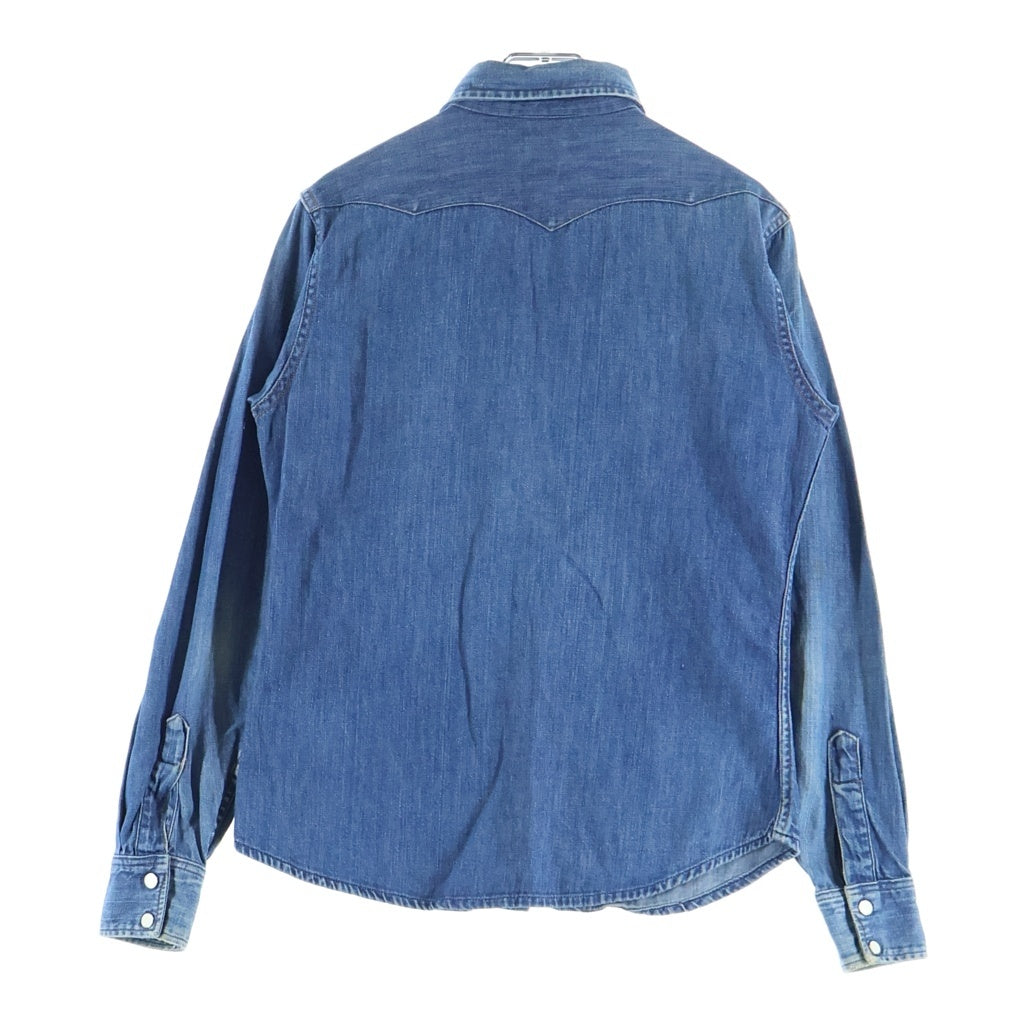 Wrangler(ラングラー) 60S 斜めベルタグ シャンブレー 長袖 シャツ インディゴ