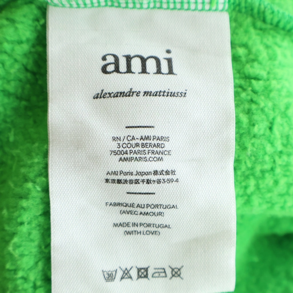 ami paris(アミパリス) ロゴ ワンポイント 刺繍 スウェット シャツ グリーン