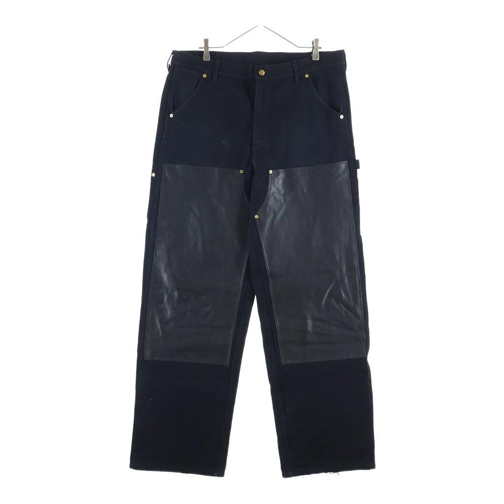 NO BRAND(ノーブランド) LONER LN DUNK DOUBLE KNEE PANTS ダブルニーパンツ レザー ブラック