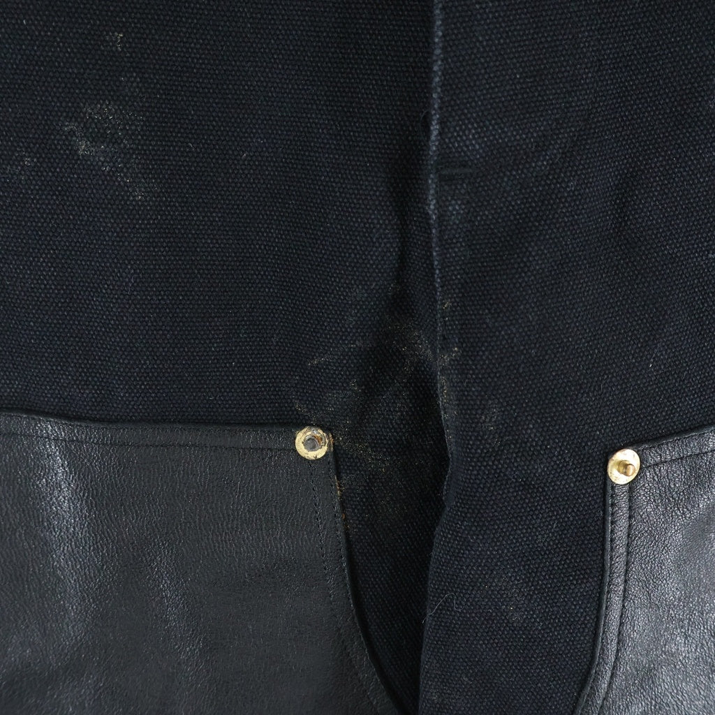NO BRAND(ノーブランド) LONER LN DUNK DOUBLE KNEE PANTS ダブルニーパンツ レザー ブラック