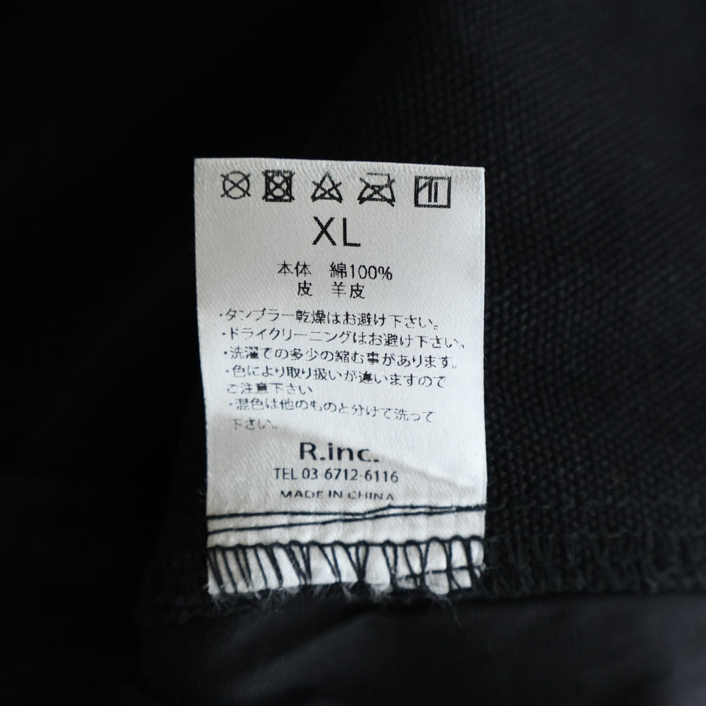 NO BRAND(ノーブランド) LONER LN DUNK DOUBLE KNEE PANTS ダブルニーパンツ レザー ブラック