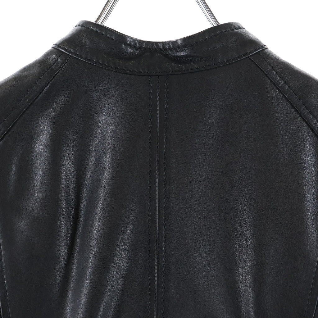 DIESEL(ディーゼル) Lambskin Single Rider Leather Jacket ラムレザー シングルレザージャケット ブラック レディース TR008568