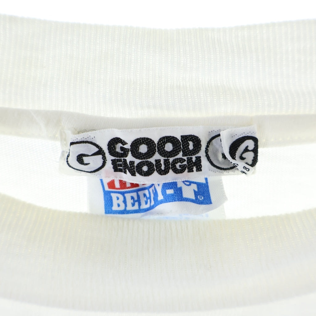GOODENOUGH(グッドイナフ) 90s ENUGH GOOD オマージュデザイン プリント半袖Tシャツ カットソー ホワイト