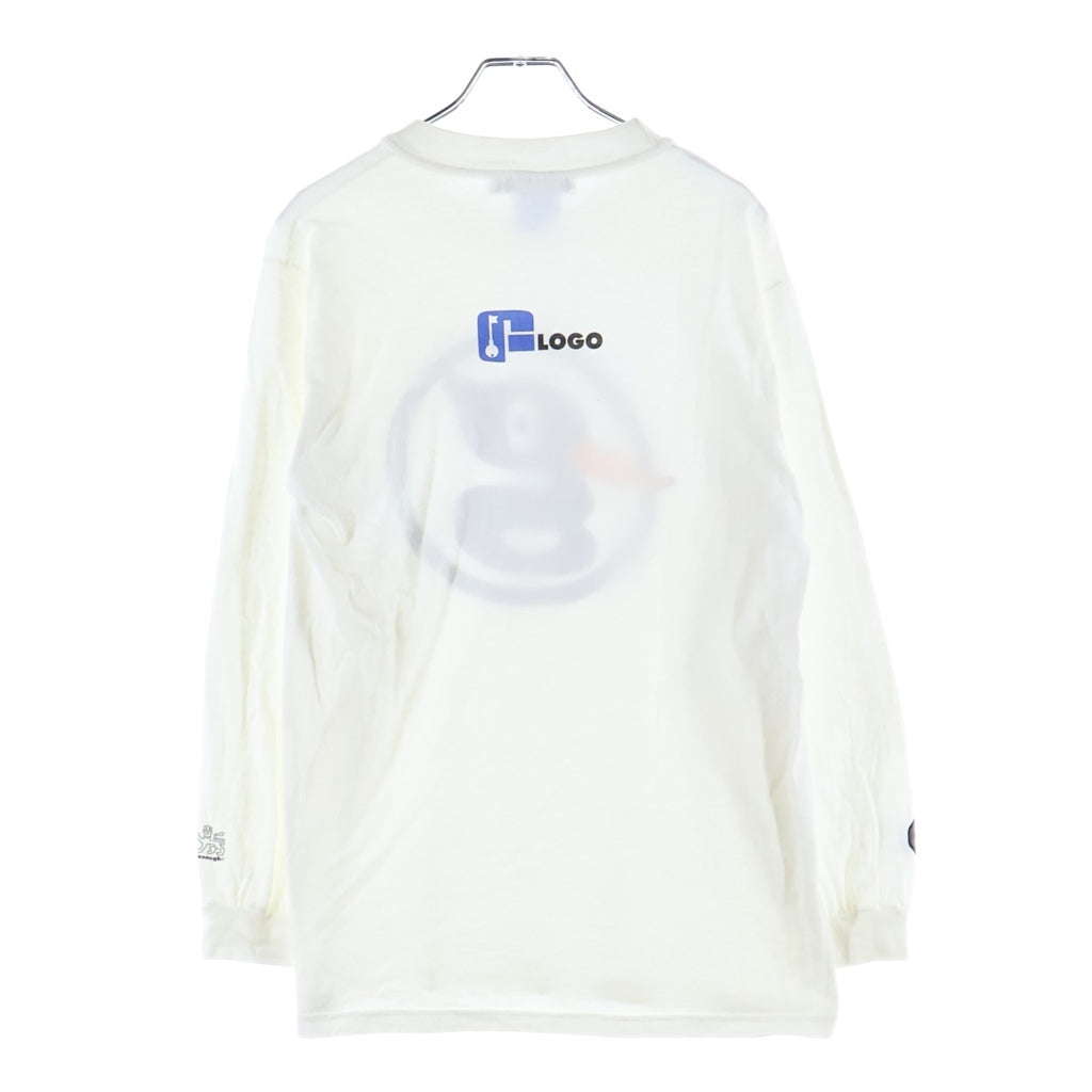 GOODENOUGH(グッドイナフ) 90s ダックGロゴフロントプリント長袖Tシャツ カットソー ホワイト