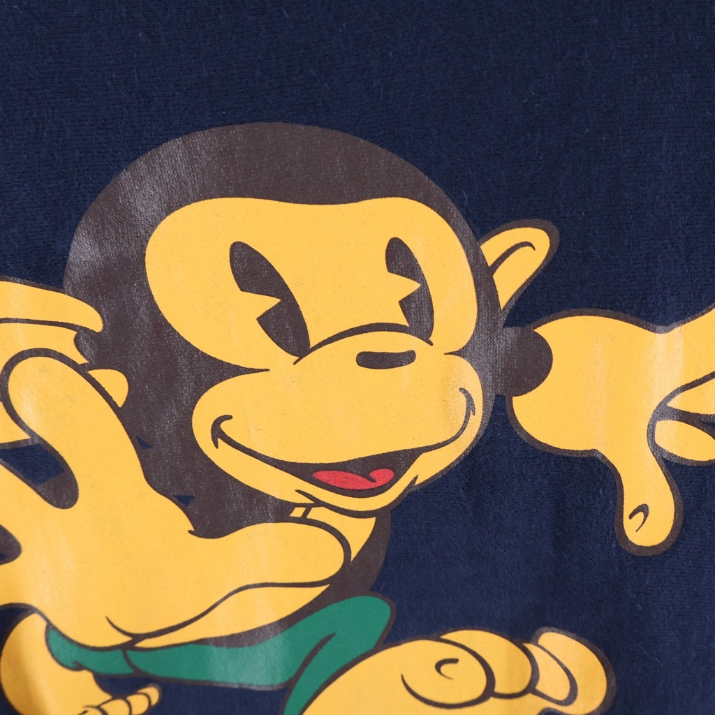 A BATHING APE(アベイシングエイプ) 90S BAPE HEAD TOUR NIGO ジャンピング フロント ロゴ プリント スウェット シャツ ネイビー