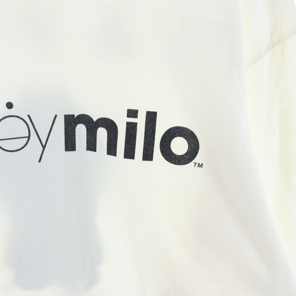A BATHING APE(アベイシングエイプ) 00S baby milo BAPER バッグロゴ プリント ロングスリーブ 長袖 Tシャツ カットソー ホワイト