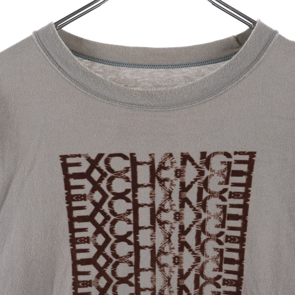 UNDERCOVER(アンダーカバー) 98AW エクスチェンジ期 フロッキー プリント ロングスリーブ 長袖 Tシャツ カットソー ブラウン