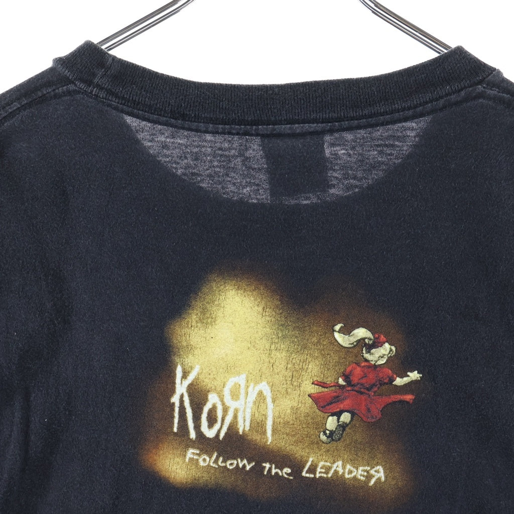 VINTAGE(ヴィンテージ) 90S giant エルサルバドルタグ KORN コーン Follow the Leader ロゴ プリント 半袖 Tシャツ カットソー ブラック