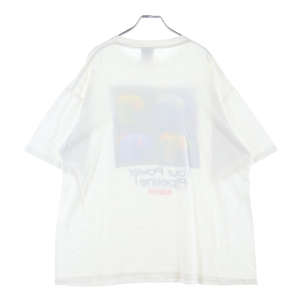 VINTAGE(ヴィンテージ) 90S LAN TIMES Your Power Pipeline! フラクタル柄 プリント 半袖Tシャツ カットソー ホワイト