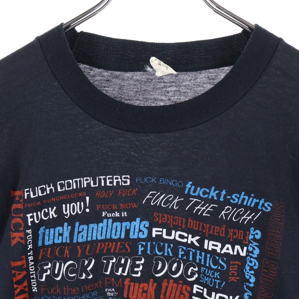 VINTAGE(ヴィンテージ) 80S FUCK Fワード プリント 半袖 Tシャツ カットソー ブラック