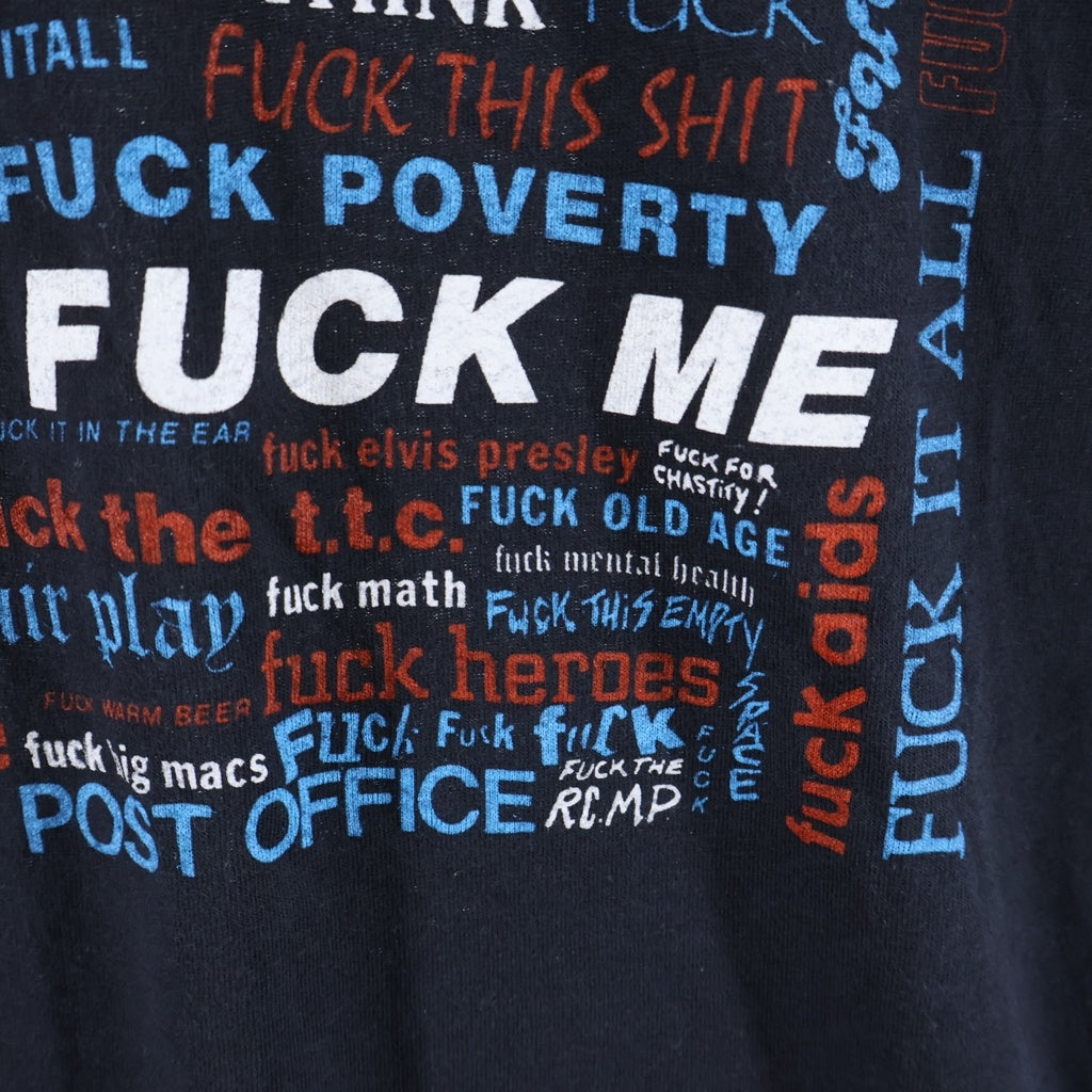 VINTAGE(ヴィンテージ) 80S FUCK Fワード プリント 半袖 Tシャツ カットソー ブラック
