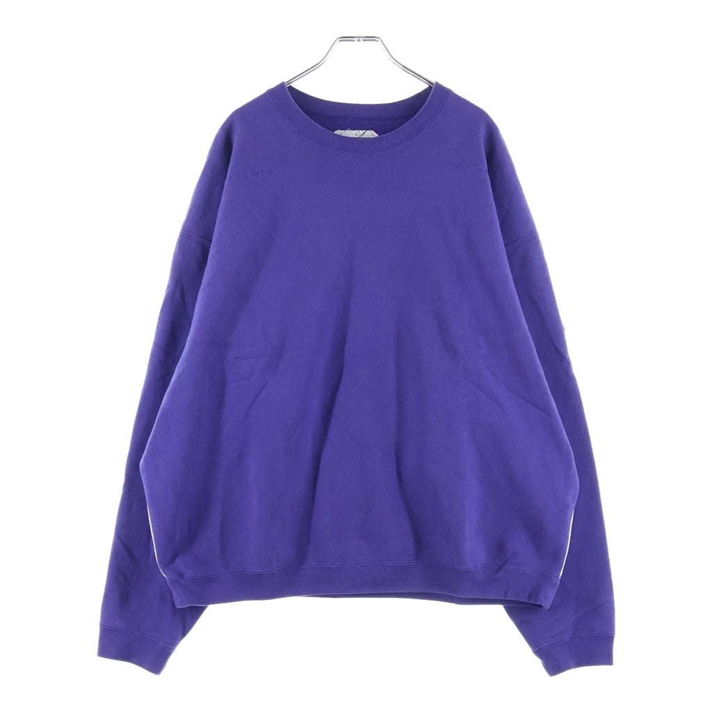 C.E(シーイー) SOLID LOOSE CREW NECK フロント 刺繍 バッグ ロゴ プリント スウェット シャツ パープル CES28CS12