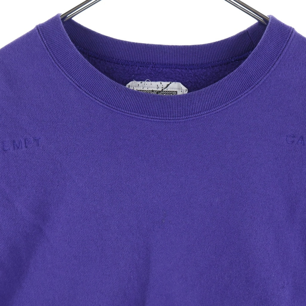 C.E(シーイー) SOLID LOOSE CREW NECK フロント 刺繍 バッグ ロゴ プリント スウェット シャツ パープル CES28CS12