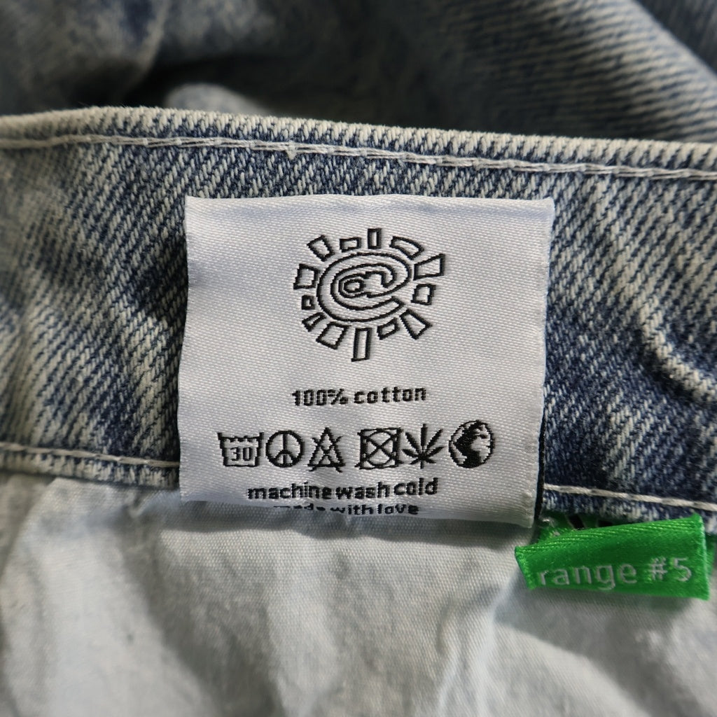 always do what you should do(オールウェイズドゥ ワットユーシュドドゥ) ロゴ 刺繍 ワイド バギー デニム パンツ インディゴ